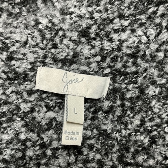 JOIE Wool Blend Marled Grey Waterfall Open Front Cardigan w/ Pockets  Sz L - Picture 4 of 8